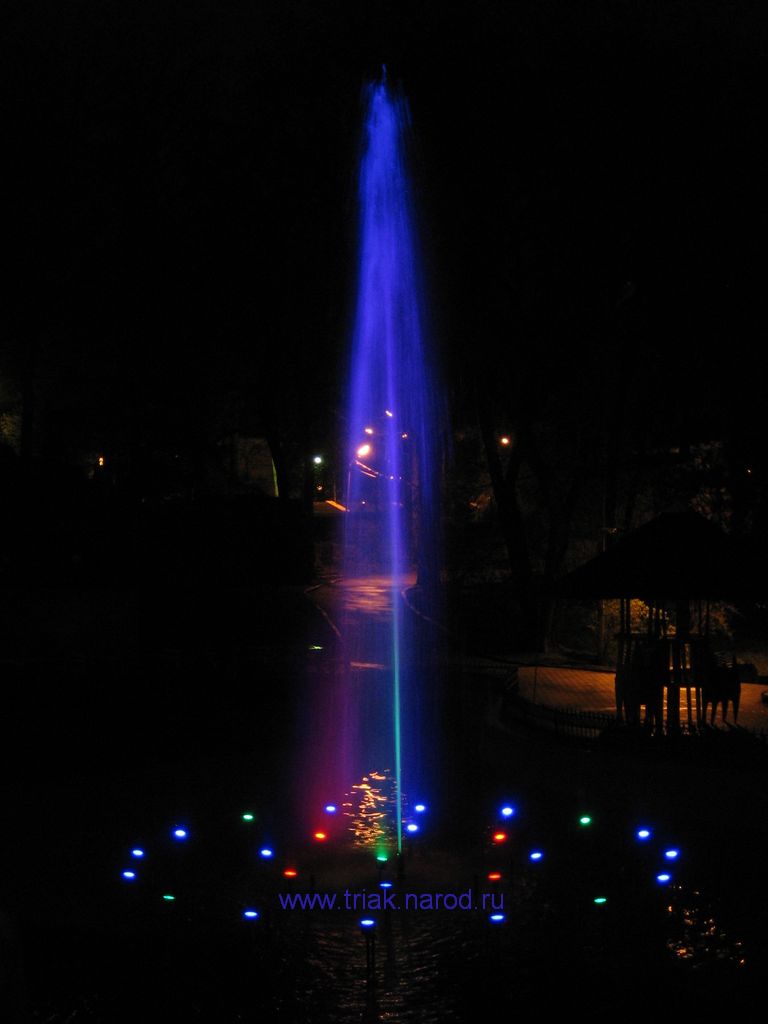 заполнение фонтана водой